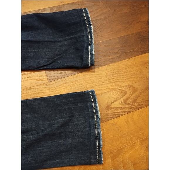 Silver Denim Jeans Women's 28 X 30 Actual Blue Natsuki Bootcut Dark Wash Flap - Picture 9 of 10